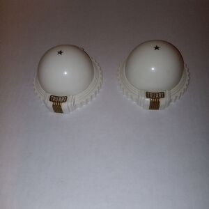 Vintage celluloid ring boxes with blue interior.